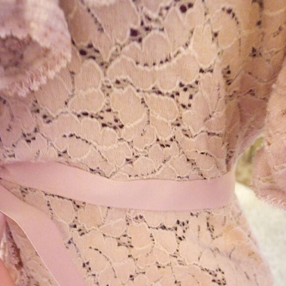 Apt 9 blush lace top with bow tie at waist - Picture 4 of 9